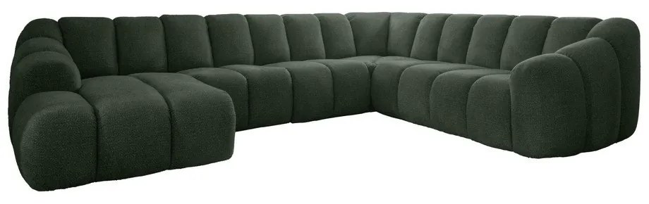 Divano angolare verde scuro (con penisola a destra/a U) Shell – Miuform