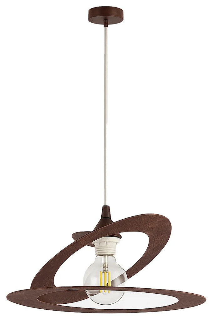 Sospensione Moderna 1 Luce Ferro Taglio Laser Marrone e Corten Serie Geko
