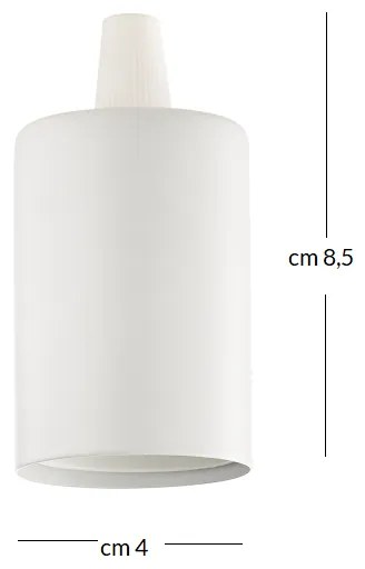 Ideallux portalampada e27 liscio bianco