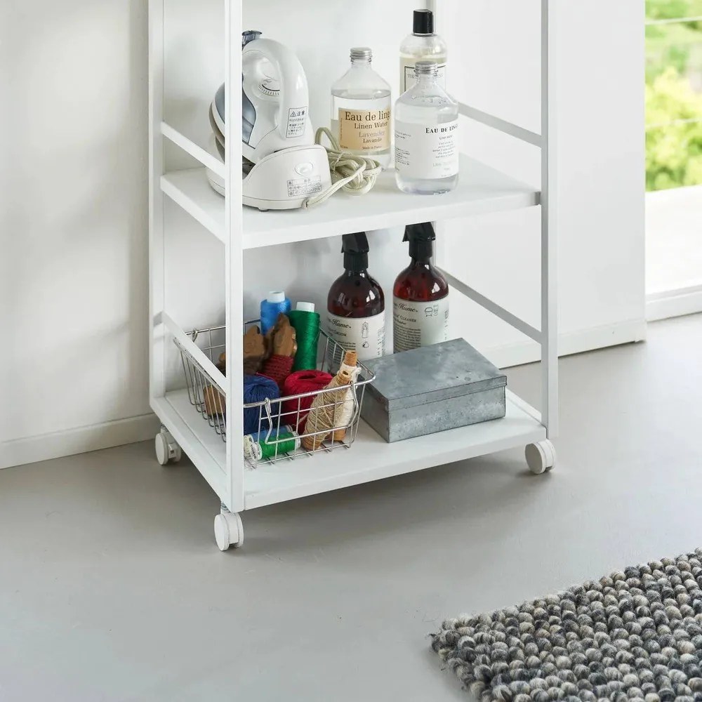 Carrello portaoggetti bianco in metallo 42x84,5x32 cm Tower – YAMAZAKI