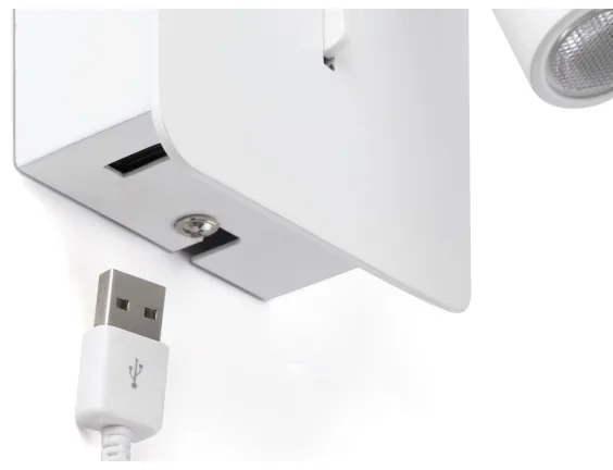 FARO 62117 - Faretto LED da muro SUAU LED/3W/230V USB bianco