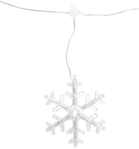 Aigostar - Catena LED da esterno 84 LED / 8 funzioni 1,2 x 1 m IP44 bianco freddo con fiocchi di neve