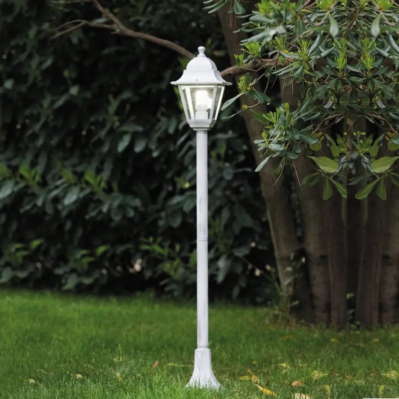 Lampione da giardino, Old H 121 cm, argento e bianco, IP43