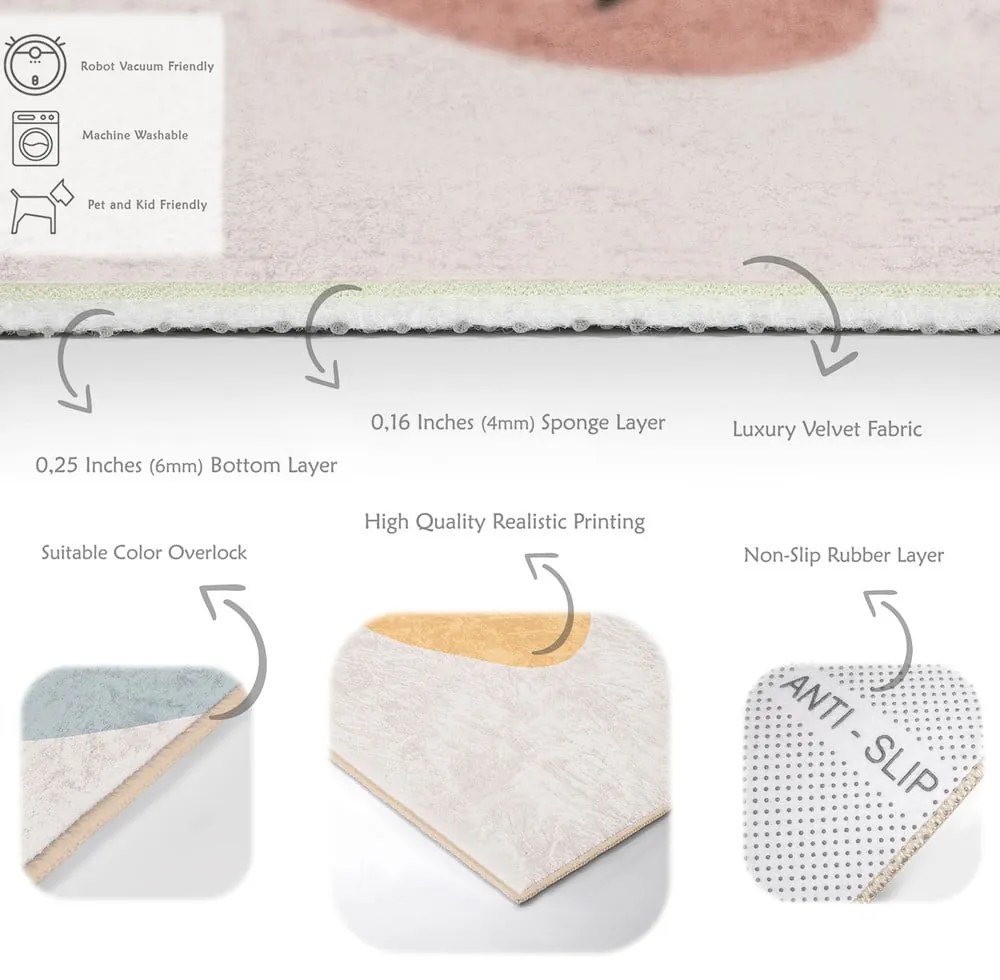 Tappeto color crema lavabile 80x150 cm Illustrated Autumn – Mila Home