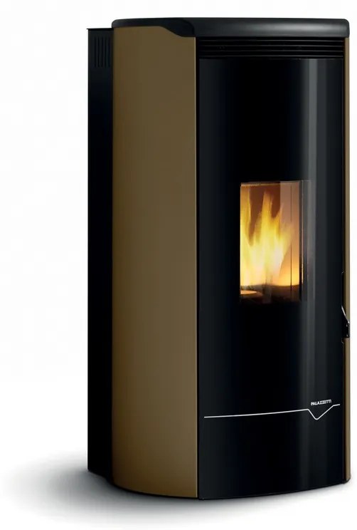 Palazzetti Jackie Idro 20 Acs Stufa A Pellet Ecofire Ad Acqua/aria 20kw Con Top In Ghisa e Acciaio Moka