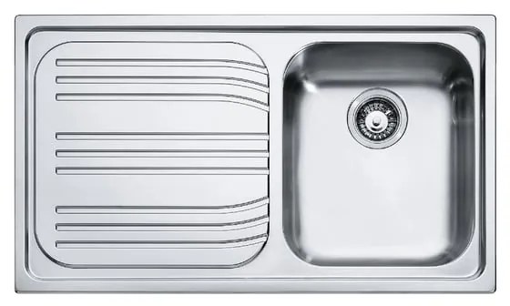 Lavello 1 vasca con gocciolatoio a sinistra FRANKE Radar RRX 611 inox L 50 x L 86 cm argento