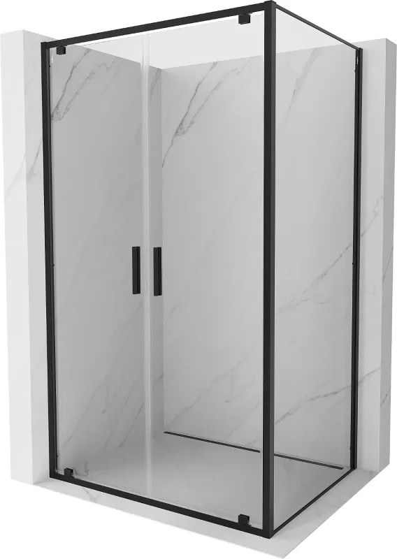 Mexen Exo cabina doccia ad anta ribaltabile 80 x 100 cm, trasparente, nera - 8182-080-100-70-00