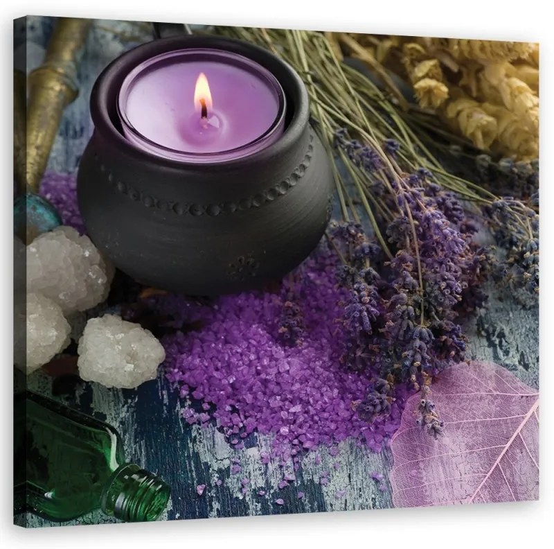 Quadro su tela, Candela Violet Zen Spa  Dimensioni 30x30