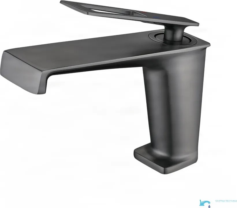 Rubinetto per lavabo ELITE EDITION BBS1257 in ottone con bocca a cascata, disponibile in più finiture — Nero — Bassa