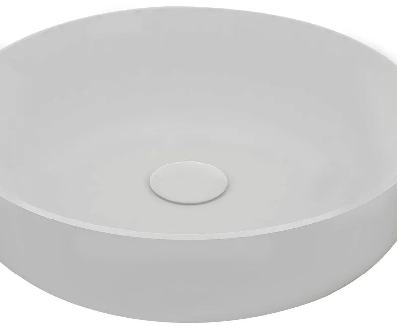 Lavabo da appoggio tondo in ceramica bianco