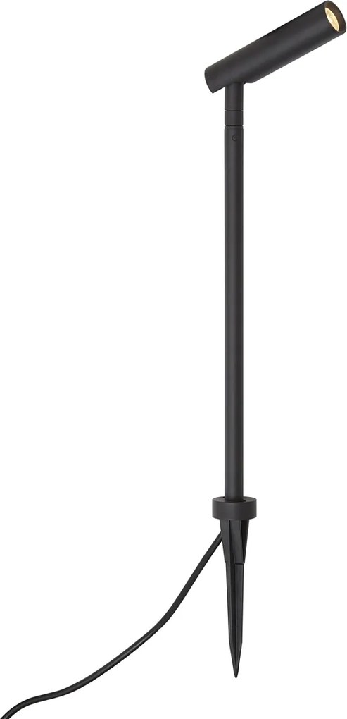Faretto da giardino moderno 12V nero 10cm incl. LED IP65 - Voltaire Lino
