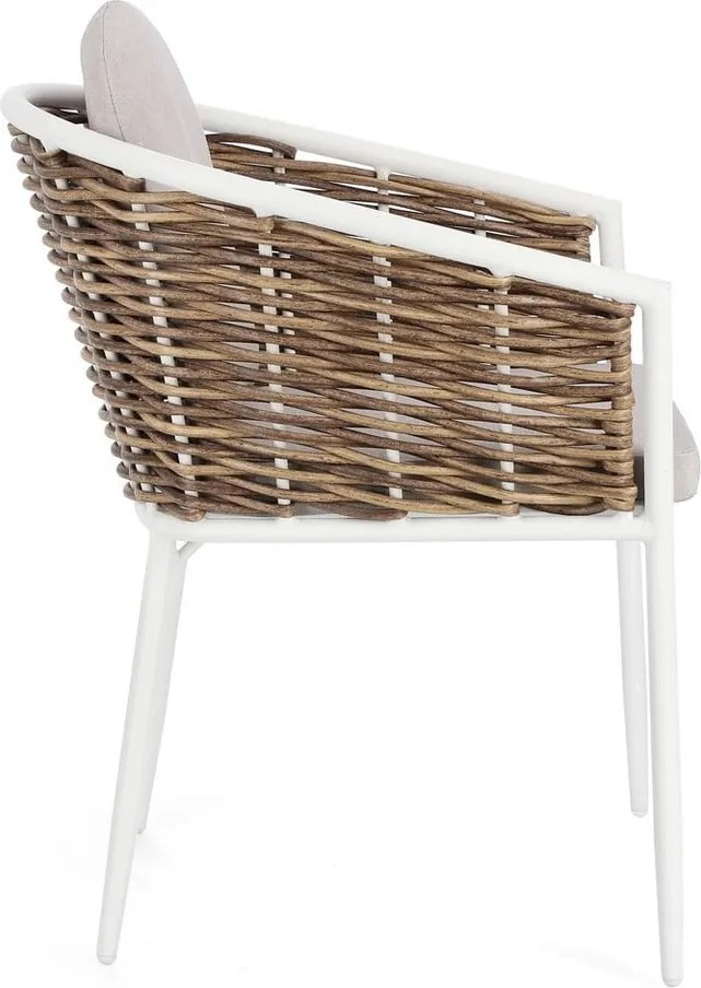 Sedia da esterno bianca in metallo Maribela – Bizzotto