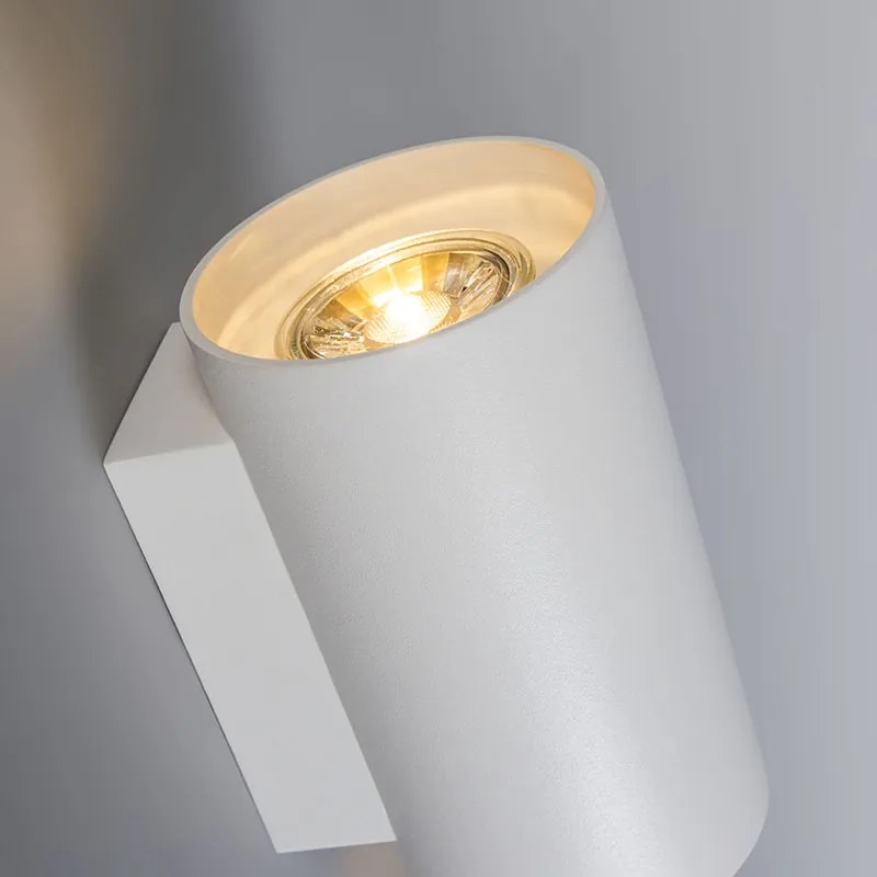 Set di 2 lampade da parete moderne bianche rotonde 2 luci - Sandy