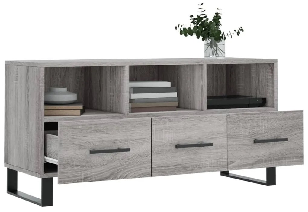 Mobile tv grigio sonoma 102x36x50 cm in legno multistrato