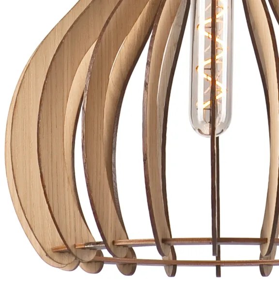 Lampadario a sospensione con filo TUCCI 1xE27/60W/230V diametro 29 cm quercia