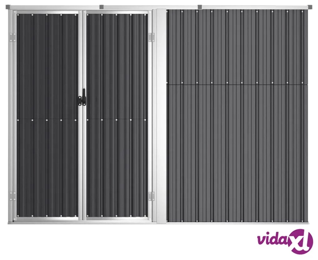vidaXL Capanno per Attrezzi Antracite 225x89x161 cm Acciaio Zincato