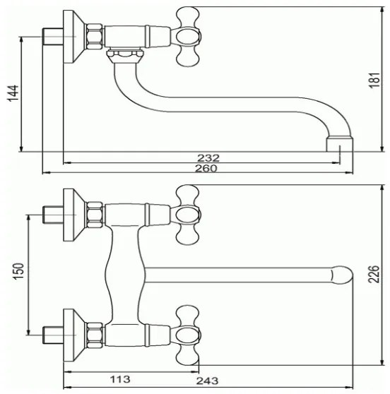 Novaservis - Miscelatore per lavello/lavabo TITANIA RETRO, cromo lucido