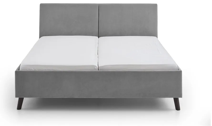 Letto matrimoniale imbottito grigio con rete inclusa 160x200 cm Piano – Meise Möbel