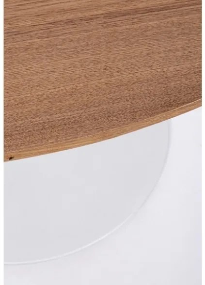 Tavolo Rotondo Da Interni D100 In Acciaio Bianco Top Effetto Legno Bloom Veneer Bizzotto
