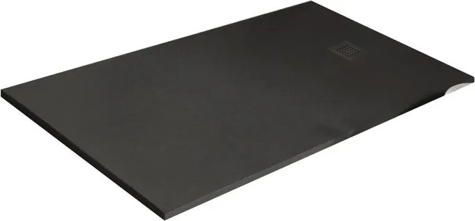 Piatto doccia in resina Strato nero L 120 x L 70 x H 2.5 cm opaco effetto pietra