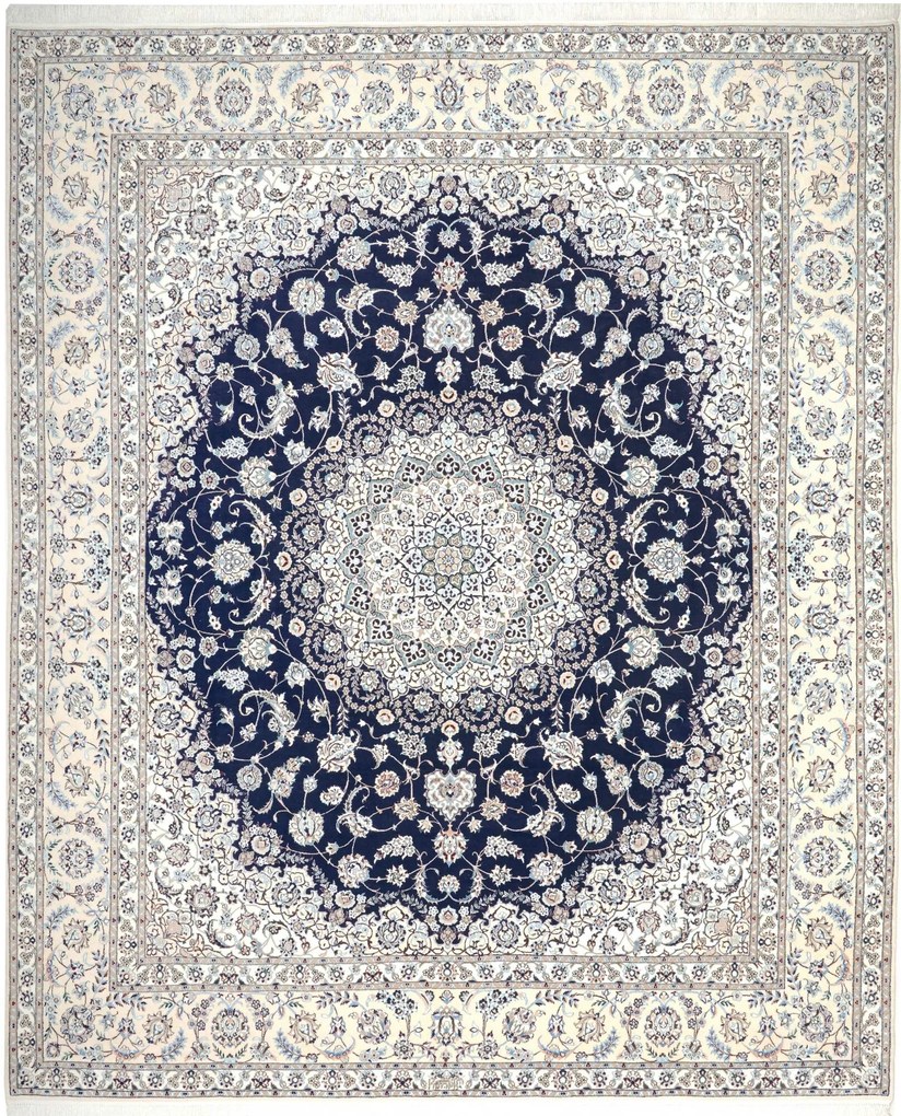 Nain Tappeto persiano 250 x 310 Blu (Iran) Annodato A Mano