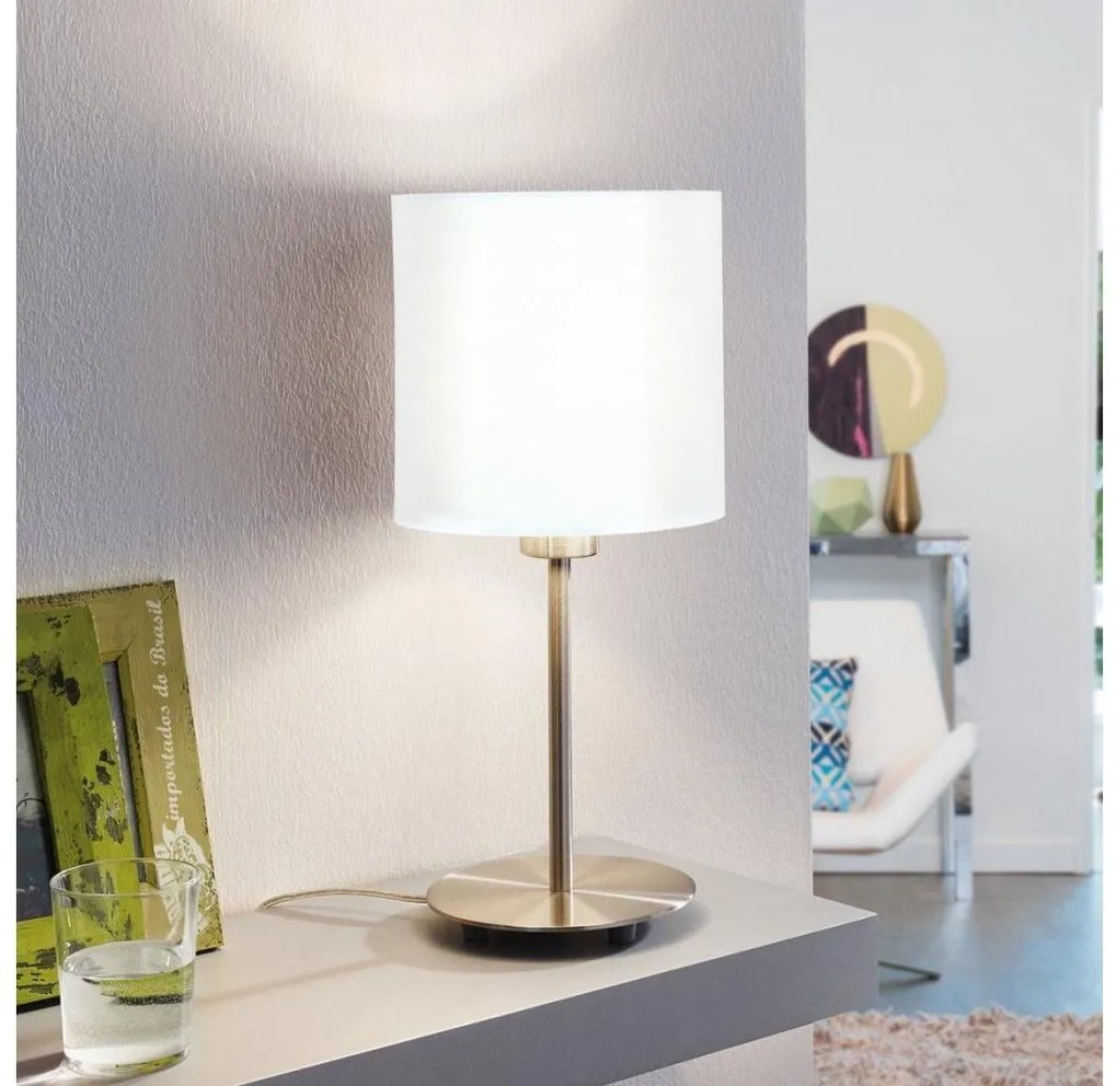 Eglo 54744 - Lampada da tavolo ANADIA 1xE14/40W/230V bianco/cromo opaco