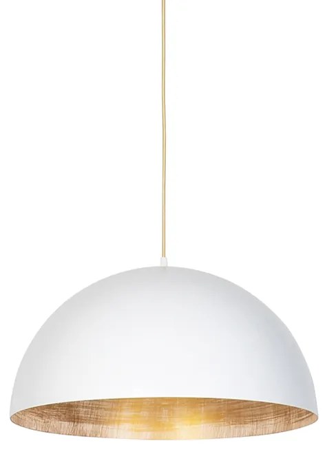 Lampada a sospensione industriale bianca con oro 50 cm - Magna Eco