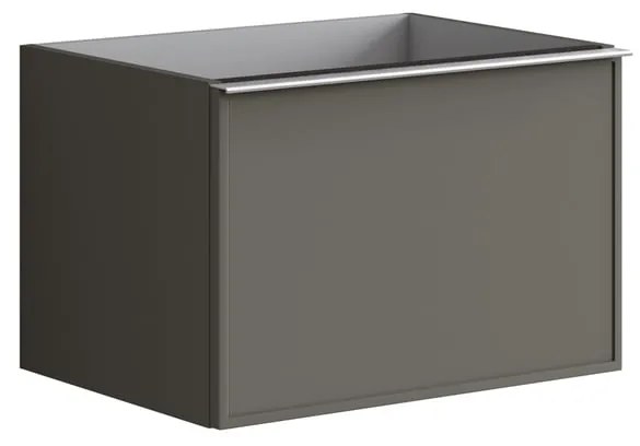 Mobile da bagno sotto lavabo Pixel frame grigio laccato opaco L 60 x H 40 x P 45.5 cm 2 cassetti, lavabo non incluso