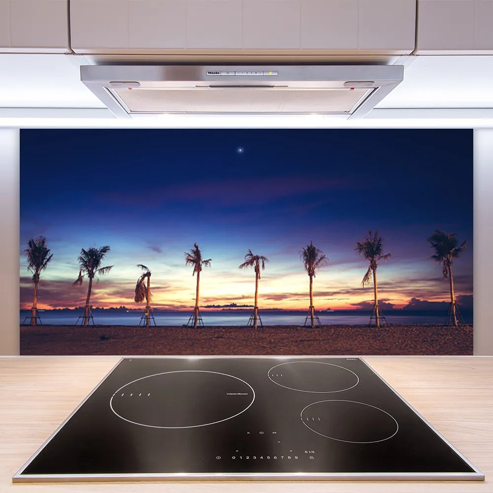 Pannello cucina paraschizzi Paesaggio del mare della palma 125x50 cm