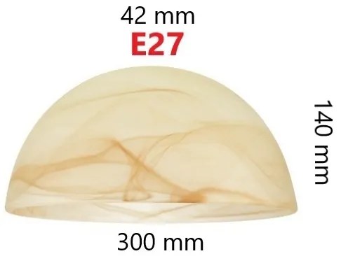 Vetro di ricambio per lampadario E27 diam. 300x140 mm