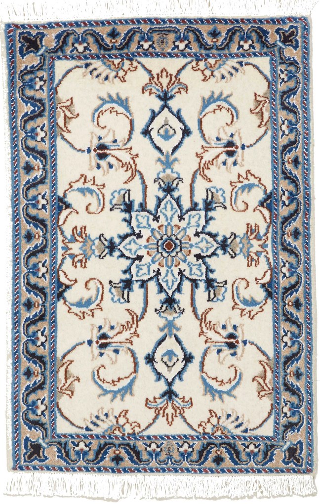 Nain Tappeto persiano 90 x 60 Beige (Iran) Annodato A Mano