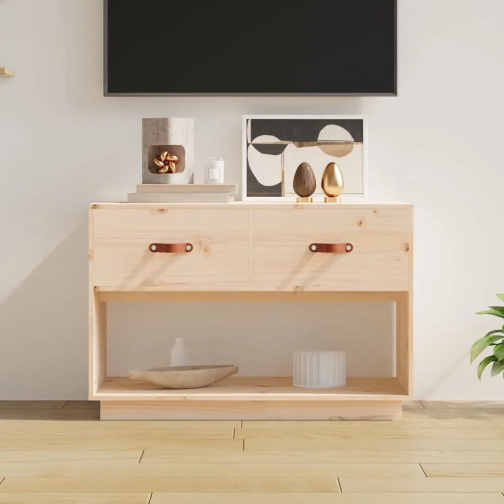 Mobile Porta Tv 90x40x60 Cm İn Legno Massello Di Pino /