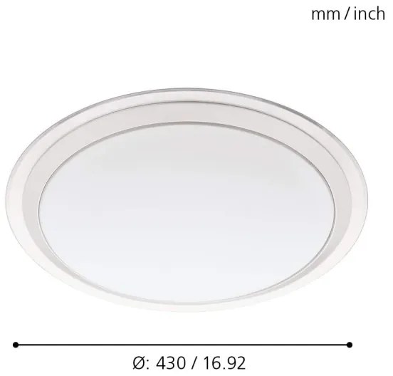 Eglo 33255 - Plafoniera dimmerabile LED RGBW COMPETA-C LED/17W/230V Ø43 cm