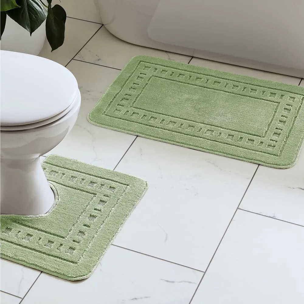 Set di tappetini per il bagno verde chiaro 2 pz per WC 50x80 cm Armoni – Catherine Lansfield