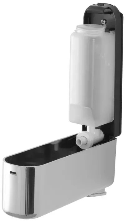 Dispenser sapone liquido a muro cromo da 350 ml con fissaggi inclusi