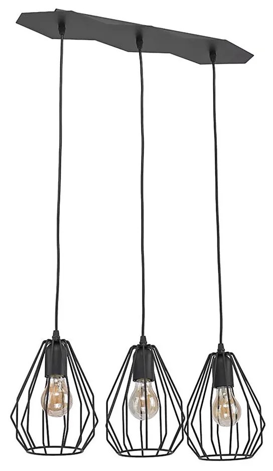 Lampadario a sospensione con filo BRYLANT BLACK 3xE27/60W/230V