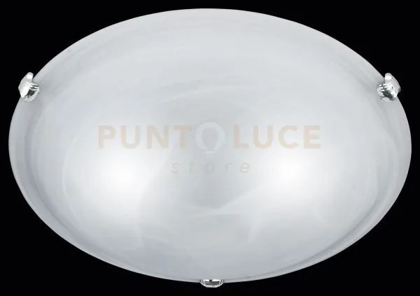Adrian plafoniera vetro alabastro bianco d.40cm 2 luci attacco e27
