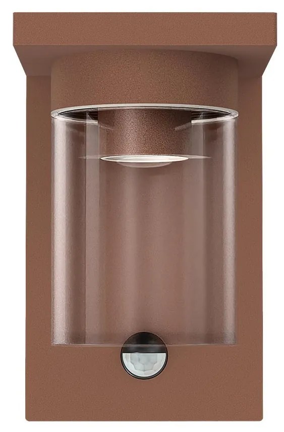 Applique Corten IP54 con Base E27 e Sensore di Movimento - Serie RIGA
