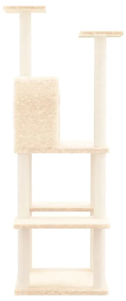 Albero per gatti con tiragraffi in sisal crema 144,5 cm