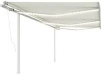 Tenda da Sole Automatica con Sensore Vento e LED 6x3,5 m Crema 3070092