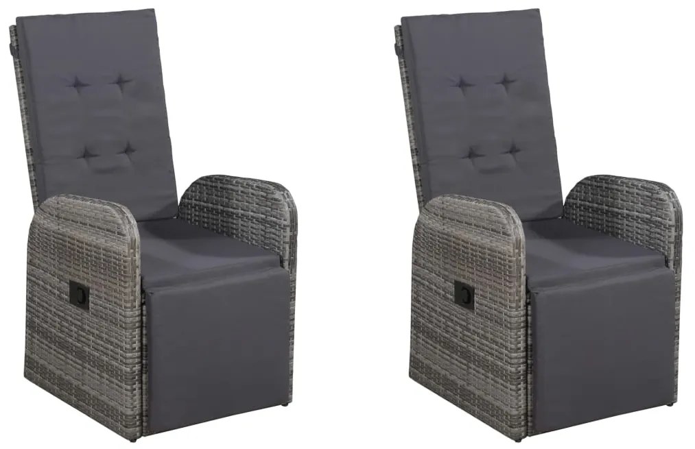 Set mobili da pranzo per giardino 5 pz grigio