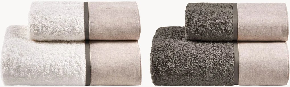 Set di 4 asciugamani in cotone Code Washed