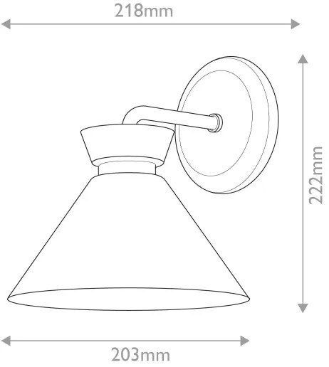Alora Mood ALM-HALSTON-1WB-BK - Lampada da parete HALSTON 1xE14/40W/230V nera