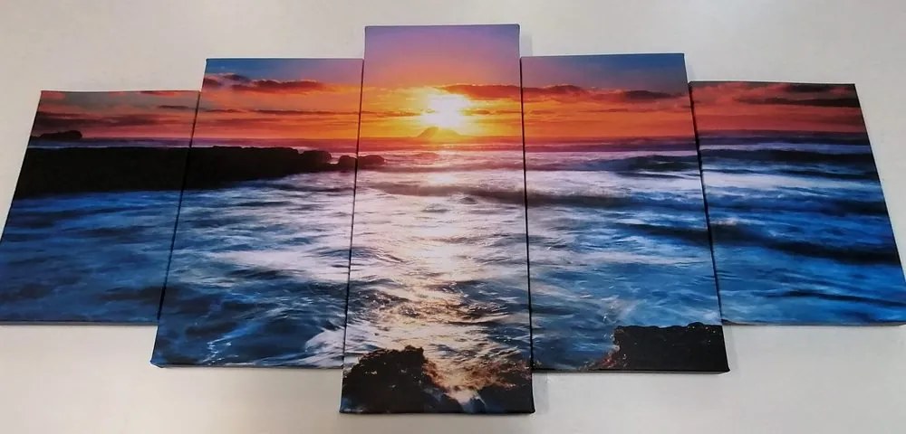 Quadri 5 pezzi – Tramonto romantico