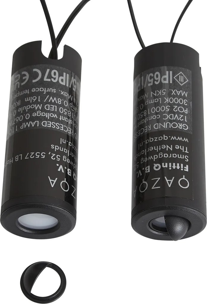 Sistema a 12V nero 10m con 5 faretti da terra con LED IP44 - Voltaire Linsey