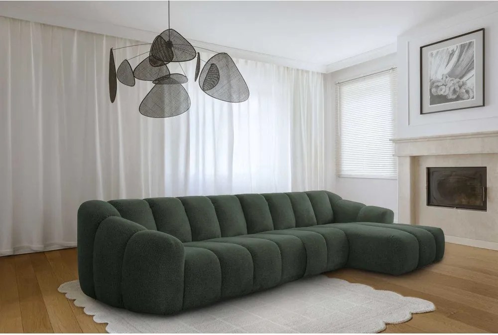 Divano angolare verde scuro (con penisola a destra/con chaise lounge) Shell – Miuform