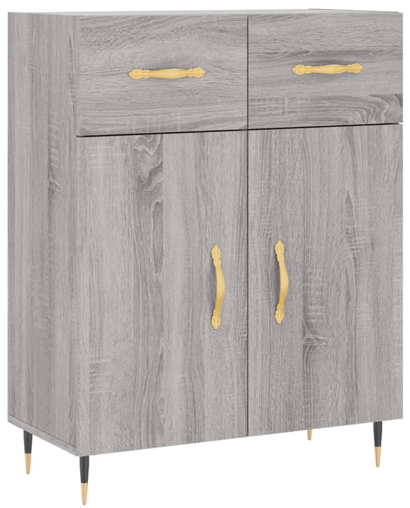 Credenza Grigio Sonoma 69,5x34x180 cm in Legno Multistrato