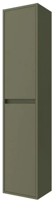 Colonna bagno sospesa 140 cm verde satinato ripiani regolabili Gaya