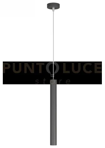 Round tube sospensione 1 luce grigio antracite cavo cm.250 con base...