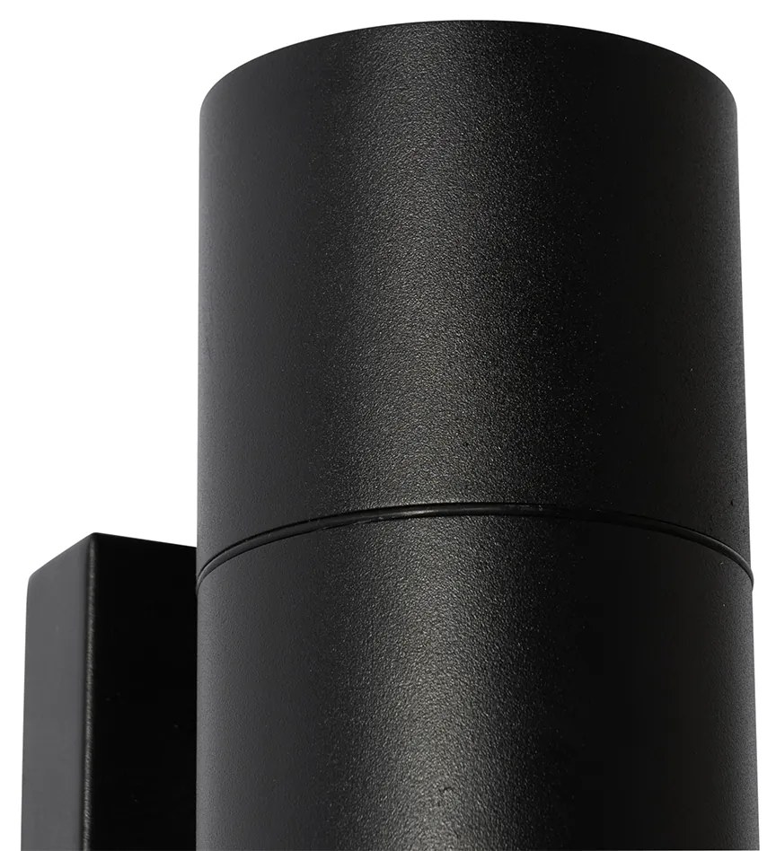 Lampada da parete esterna moderna nera 2 luci AR70 IP44 - Duo